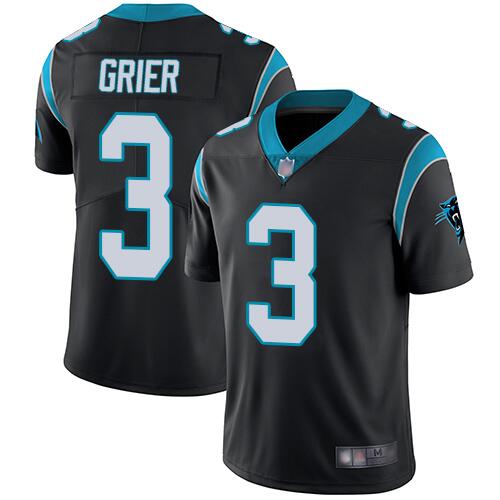 Men's Carolina Panthers #3 Will Grier 2019 Black Vapor Untouchable NFL Limited Stitched Jersey